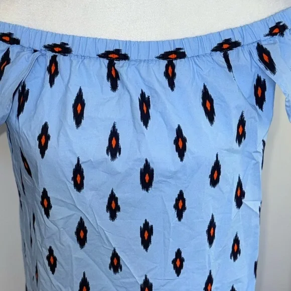 J.Crew Off-Shoulder Blue Patterned Dress size small NWTs - Picture 5 of 9